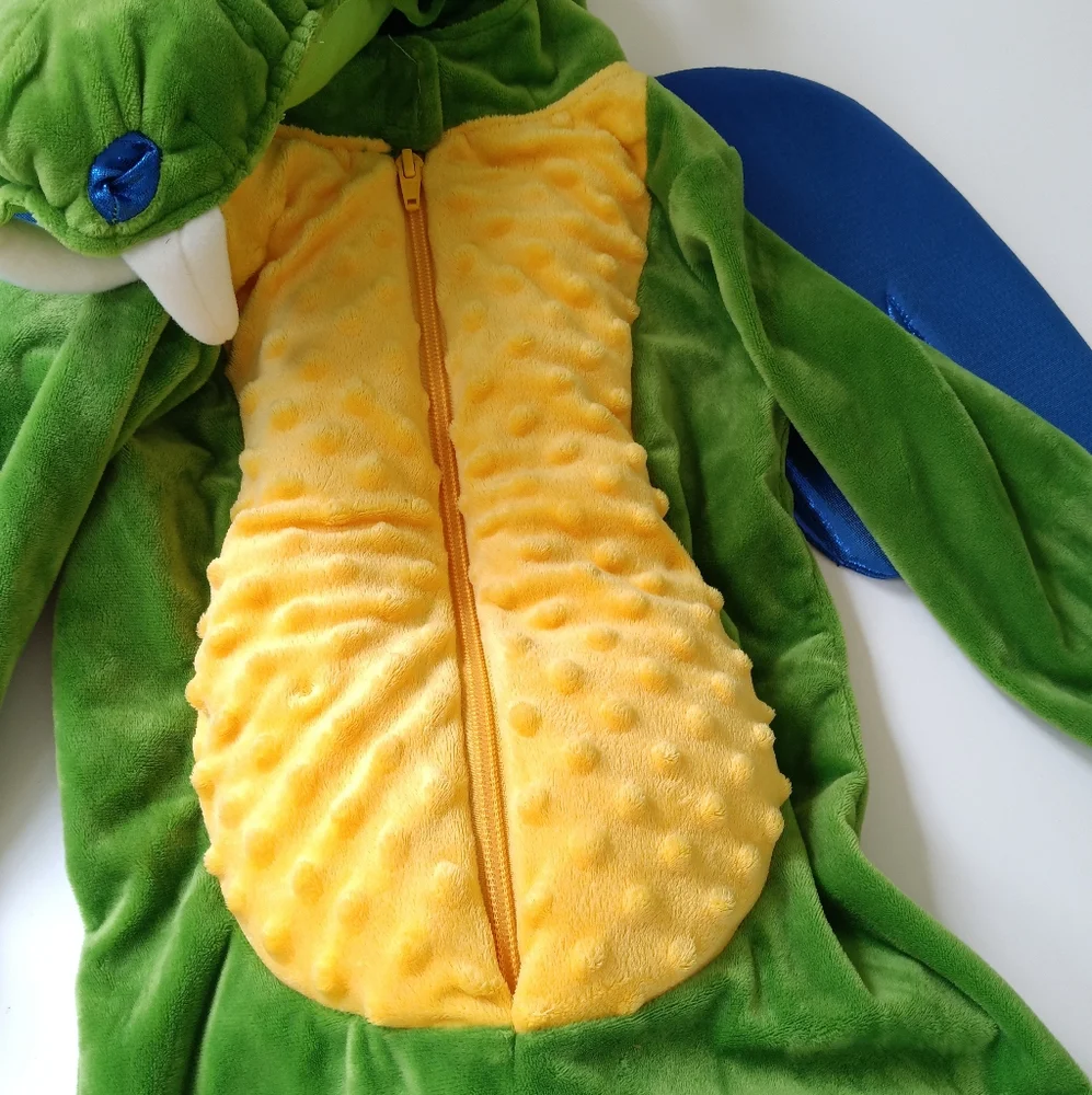 Dragon Halloween Costume Plush Velour with Stuffed Head
